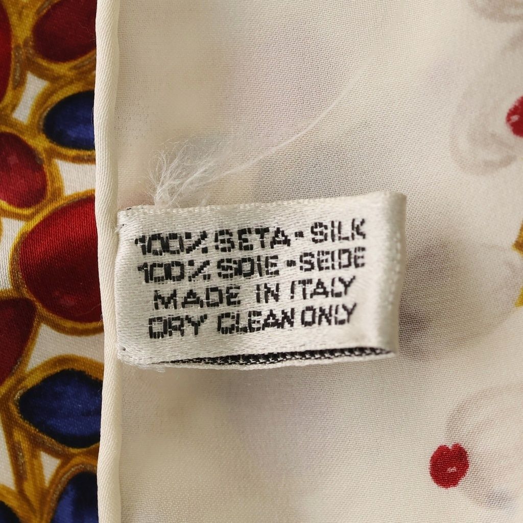 Chanel CC Logo Allover Print Silk Scarf Ivory — view 5