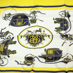 Hermes Carre 90 Ex Libris Carriage Silk Scarf Yellow — view 3