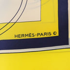 Hermes Carre 90 Ex Libris Carriage Silk Scarf Yellow — view 4