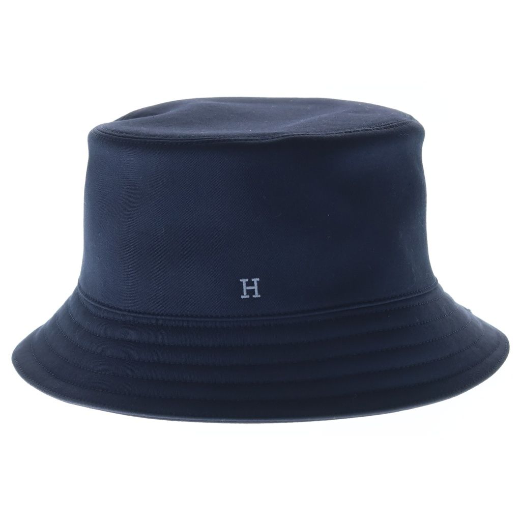 Hermes Red Drawer Bucket Hat Marine Cotton Navy — view 4