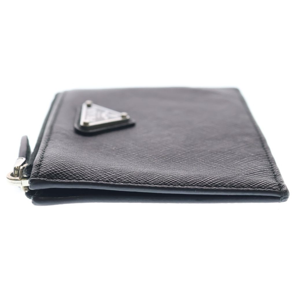 Prada Triangle Logo Saffiano Leather Card Case Business Holder Coin Black — view 3