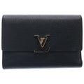 Louis Vuitton Portefeuille Capucines Compact Leather Black Wallet