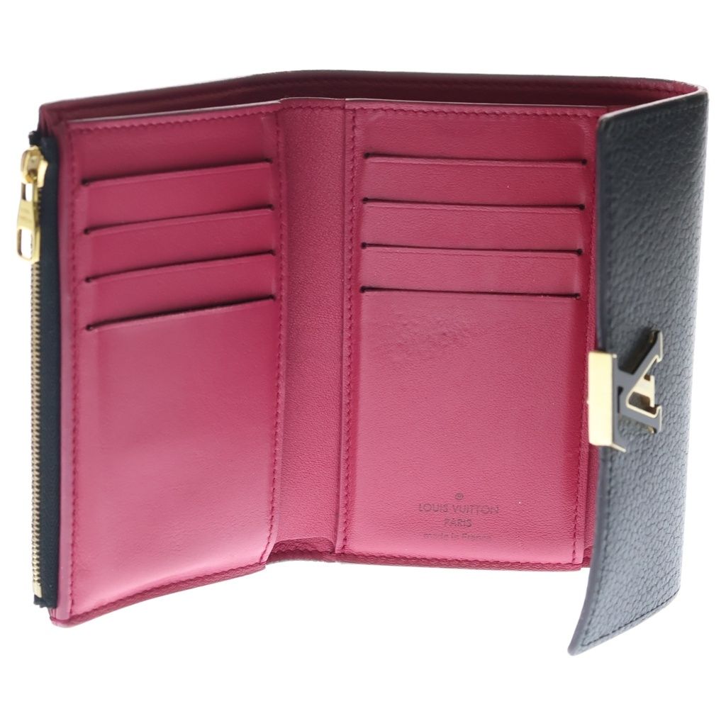 Louis Vuitton Portefeuille Capucines Compact Leather Black Wallet — view 4