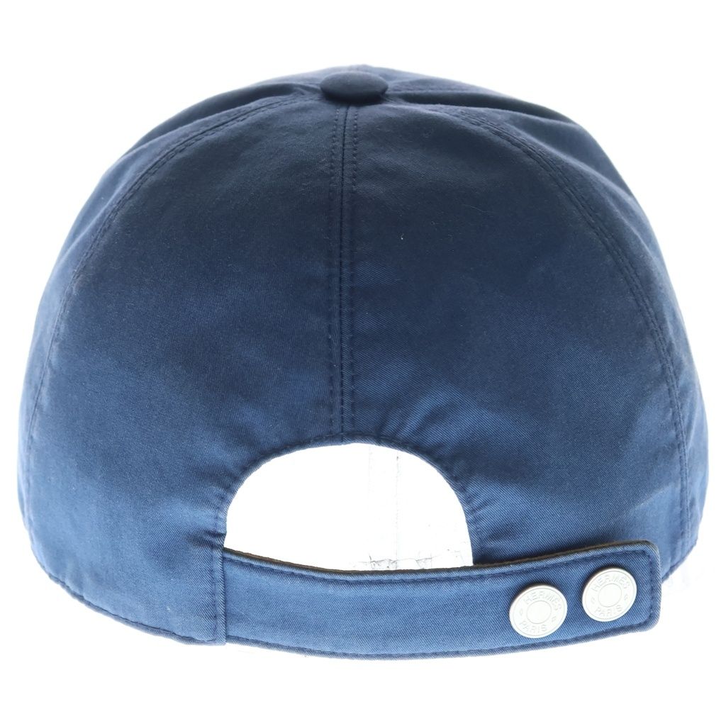 Hermes Logo Embroidery Baseball Cap Hat Navy — view 2