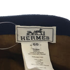 Hermes Logo Embroidery Baseball Cap Hat Navy — view 7