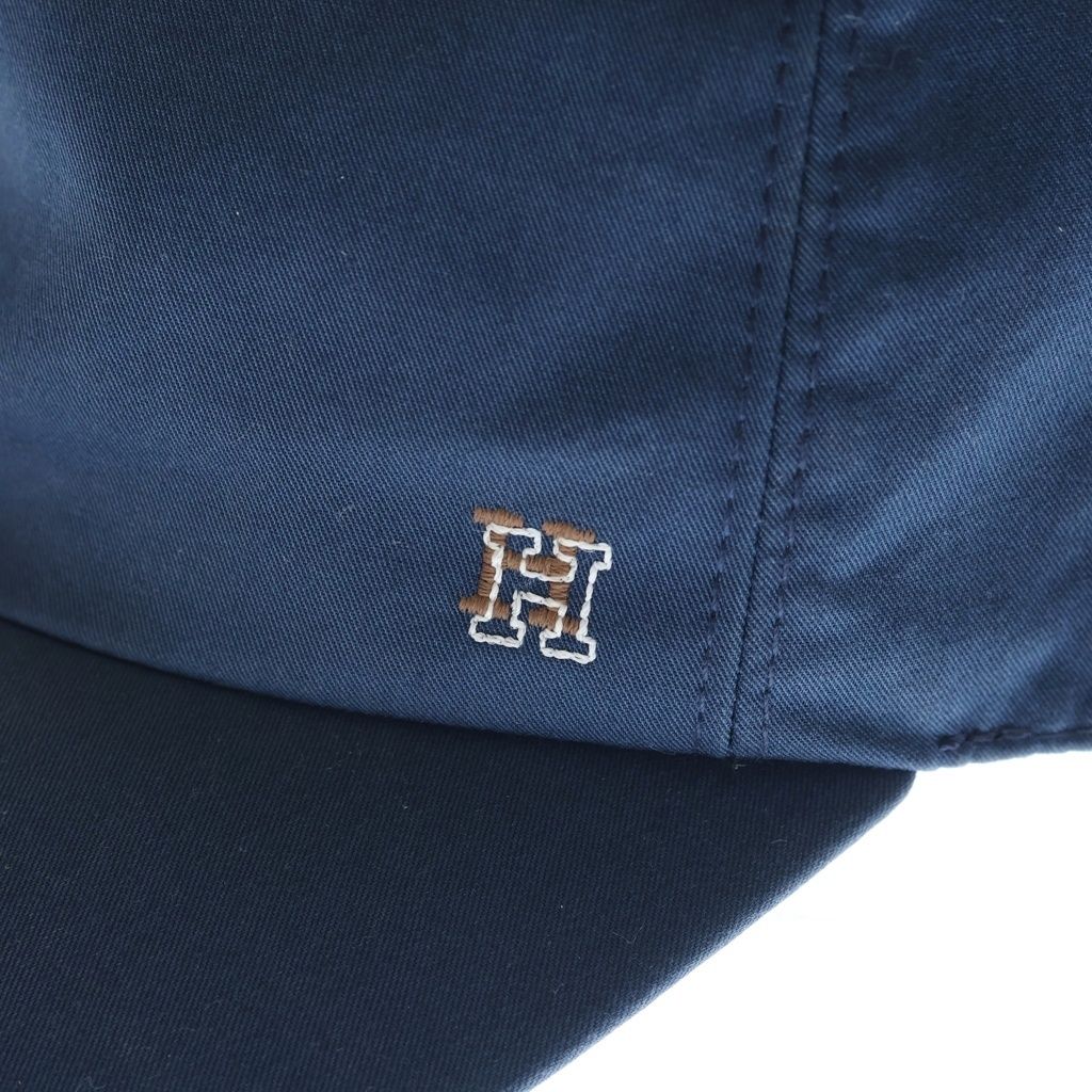 Hermes Logo Embroidery Baseball Cap Hat Navy — view 6