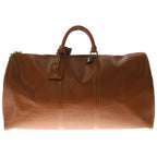 Louis Vuitton Epi Keepall 55 Leather Boston Bag Brown