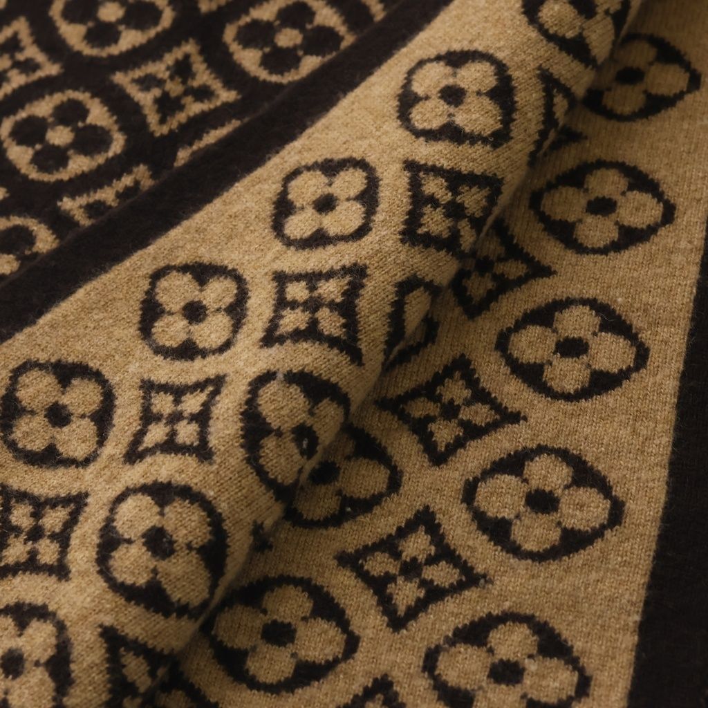 Louis Vuitton Echarpe Ski Monogram Cashmere Scarf Brown Beige — view 2