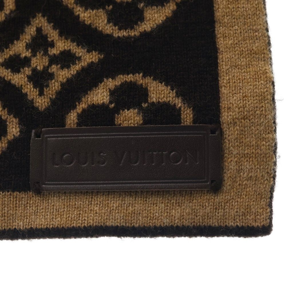 Louis Vuitton Echarpe Ski Monogram Cashmere Scarf Brown Beige — view 4