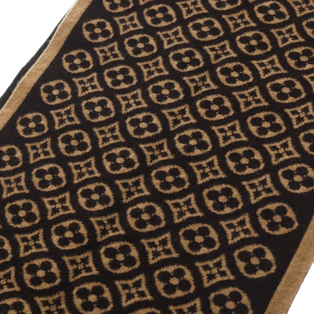 Louis Vuitton Echarpe Ski Monogram Cashmere Scarf Brown Beige — view 3