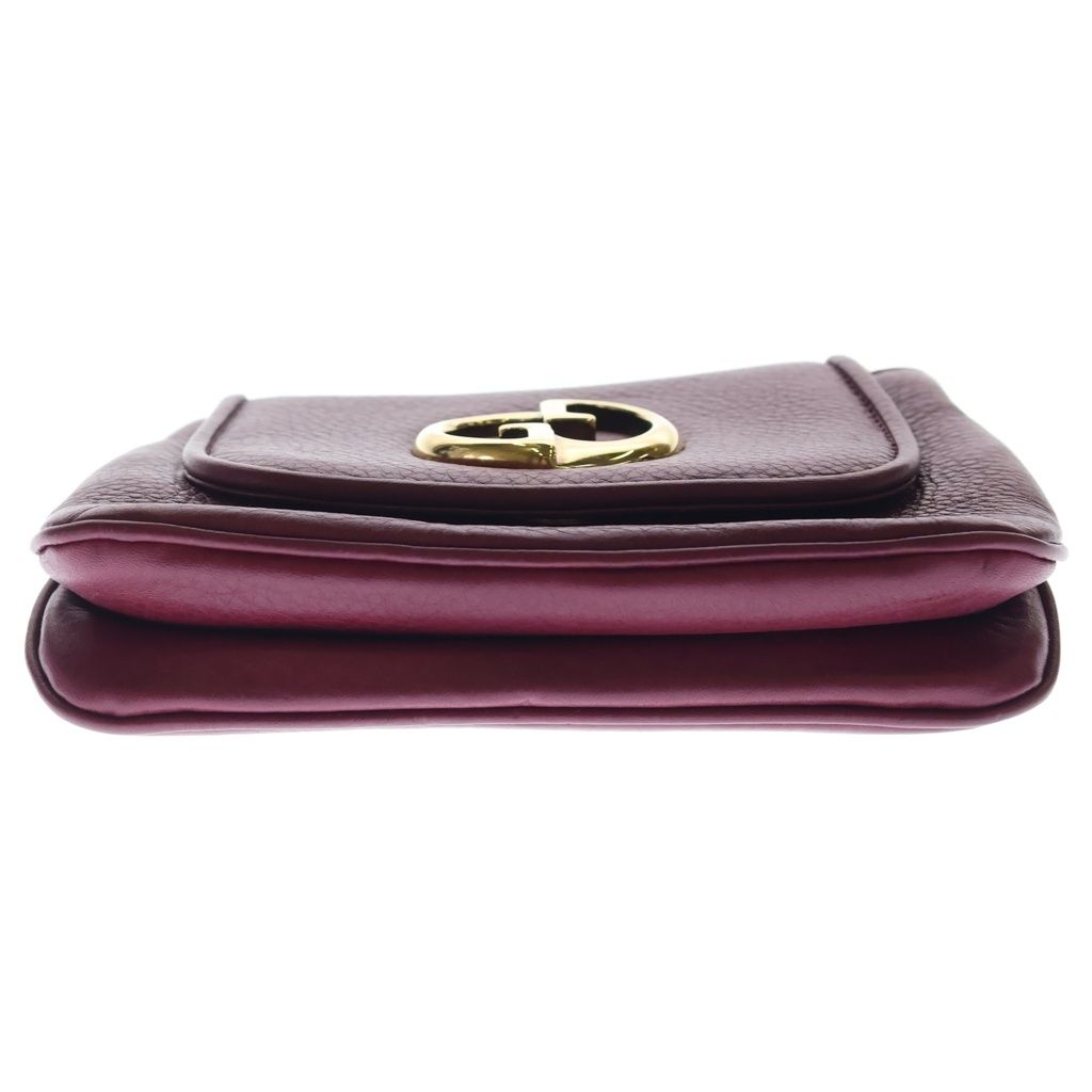 Gucci Double Chain Mini Shoulder Bag Wine Red Leather Gold — view 4