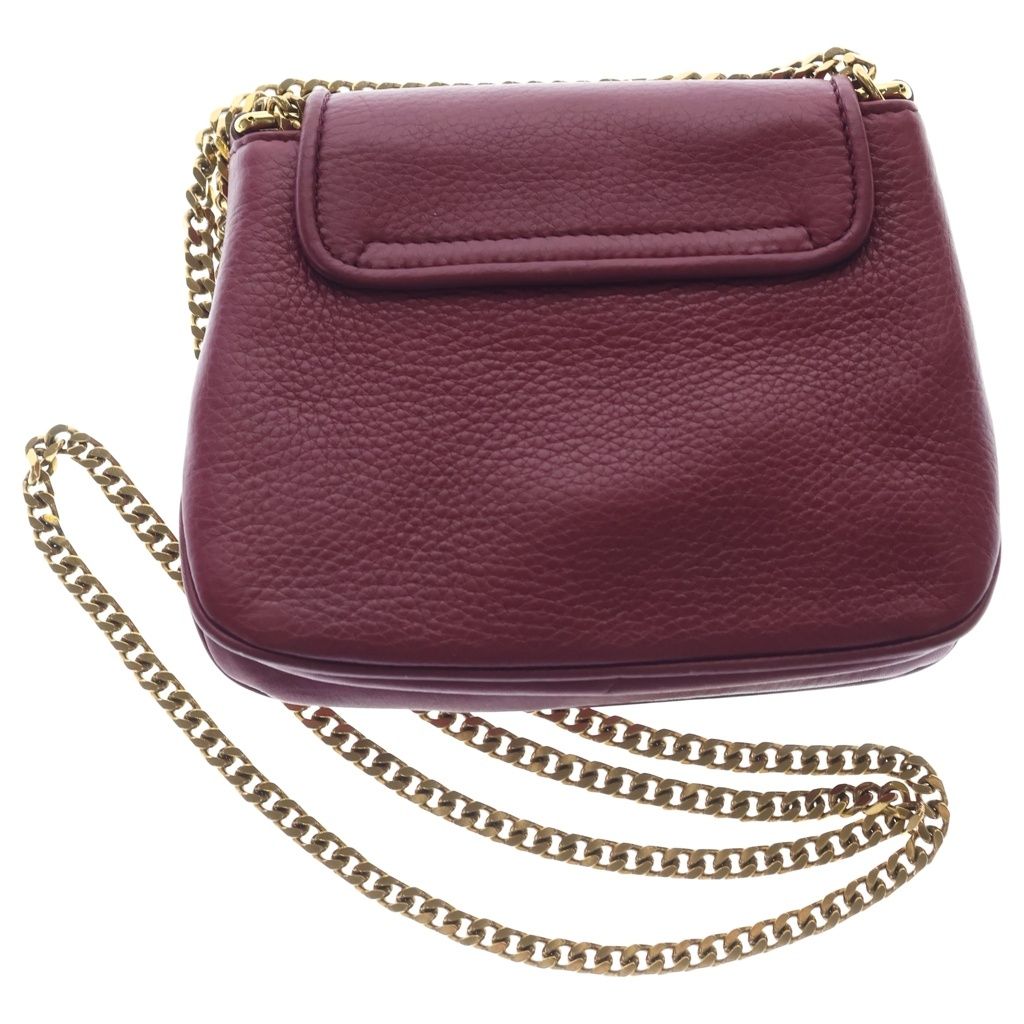 Gucci Double Chain Mini Shoulder Bag Wine Red Leather Gold — view 2
