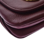 Gucci Double Chain Mini Shoulder Bag Wine Red Leather Gold — view 6