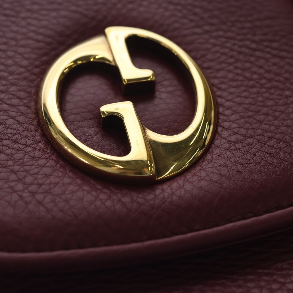 Gucci Double Chain Mini Shoulder Bag Wine Red Leather Gold — view 7