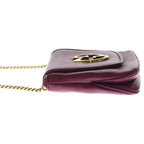 Gucci Double Chain Mini Shoulder Bag Wine Red Leather Gold — view 3