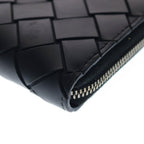 Bottega Veneta Intrecciato Zip Around Wallet Black Rubber Silver — view 5
