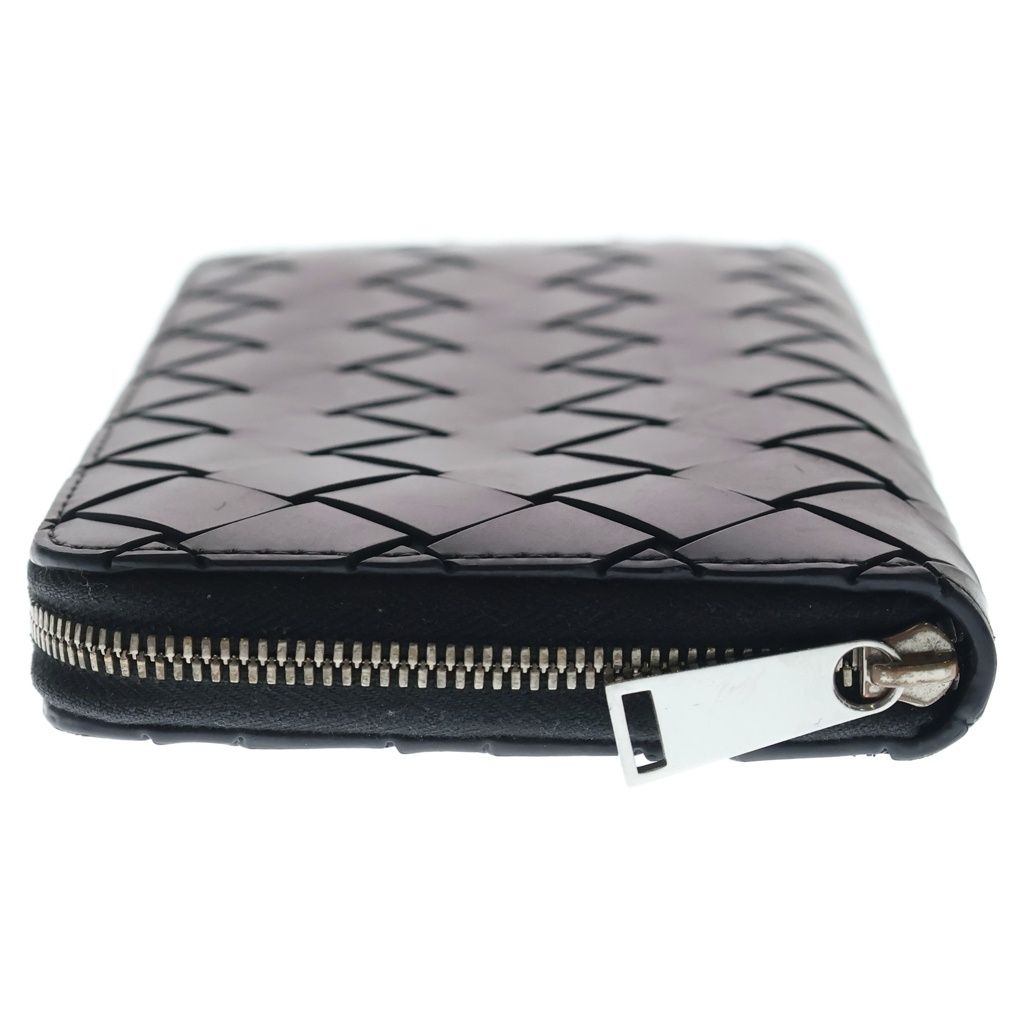 Bottega Veneta Intrecciato Zip Around Wallet Black Rubber Silver — view 3