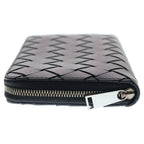 Bottega Veneta Intrecciato Zip Around Wallet Black Rubber Silver — view 3