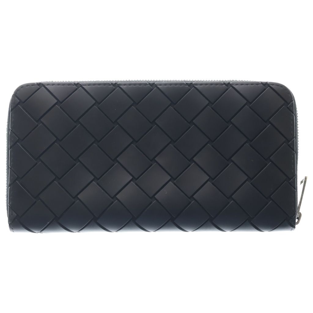 Bottega Veneta Intrecciato Zip Around Wallet Black Rubber Silver — view 2