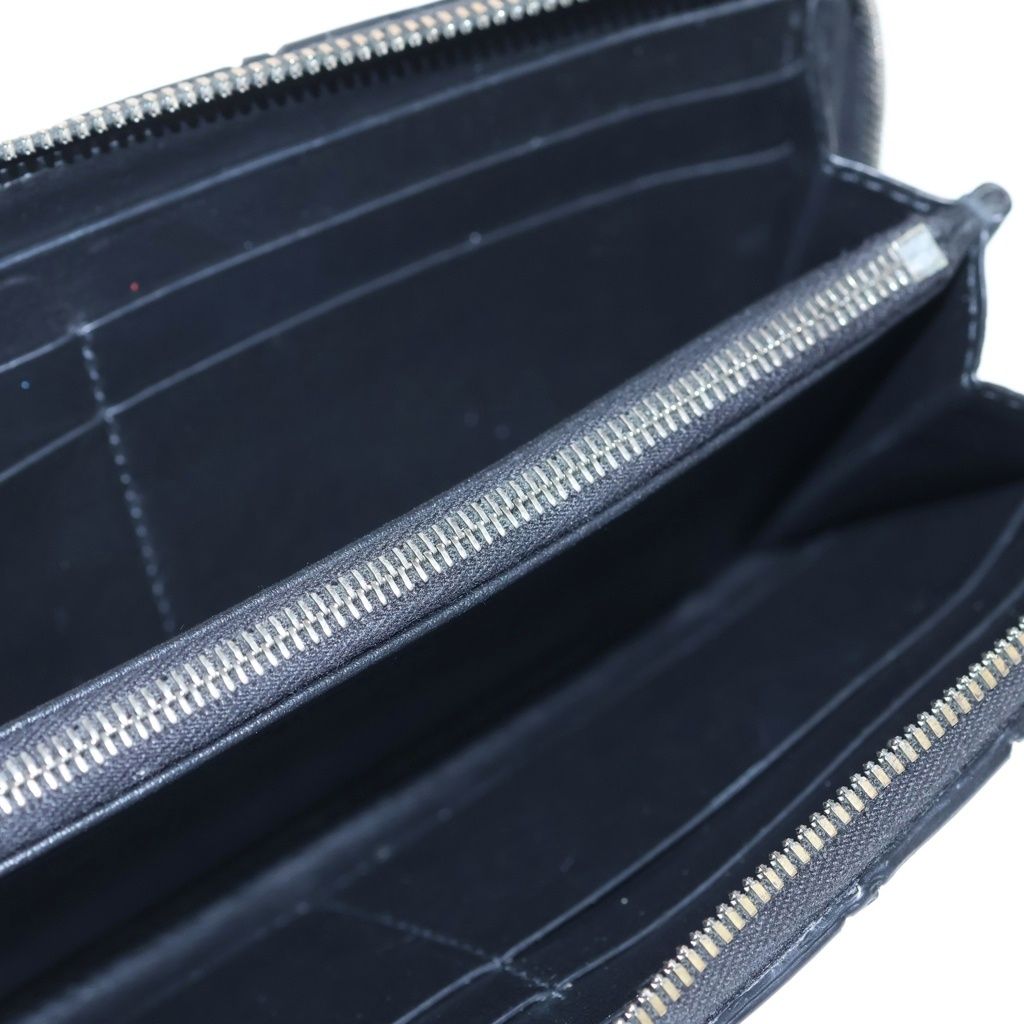 Bottega Veneta Intrecciato Zip Around Wallet Black Rubber Silver — view 4