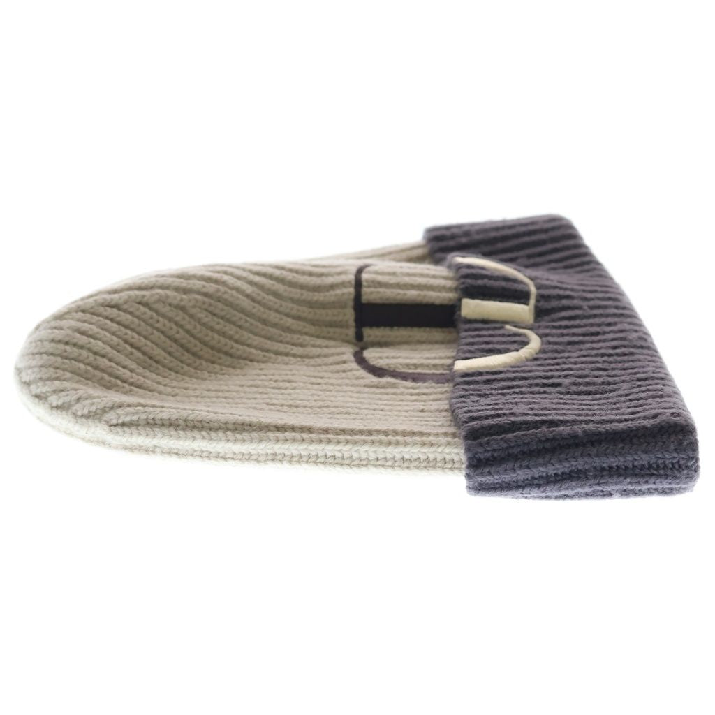 Dior CD Signature Wool Knit Cap Beanie Hat L Beige — view 3