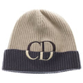 Dior CD Signature Wool Knit Cap Beanie Hat L Beige