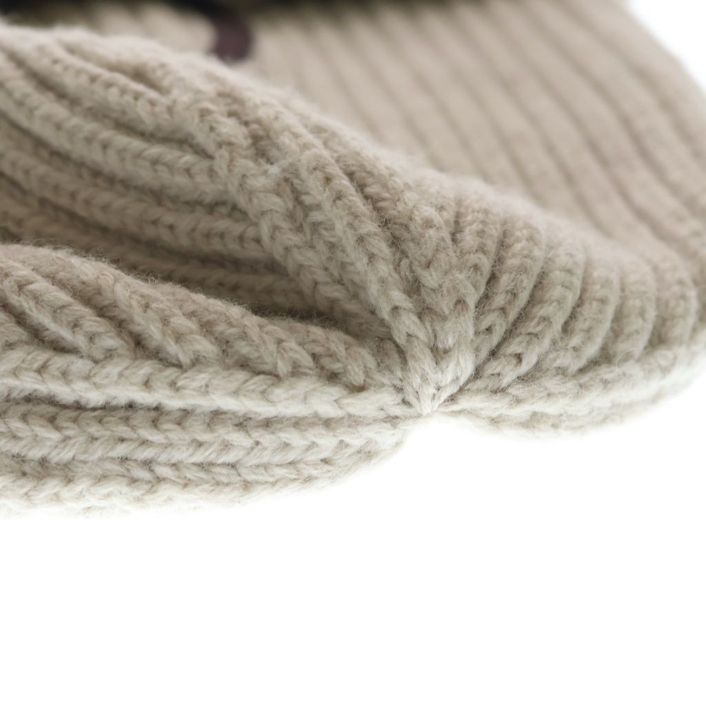 Dior CD Signature Wool Knit Cap Beanie Hat L Beige — view 6