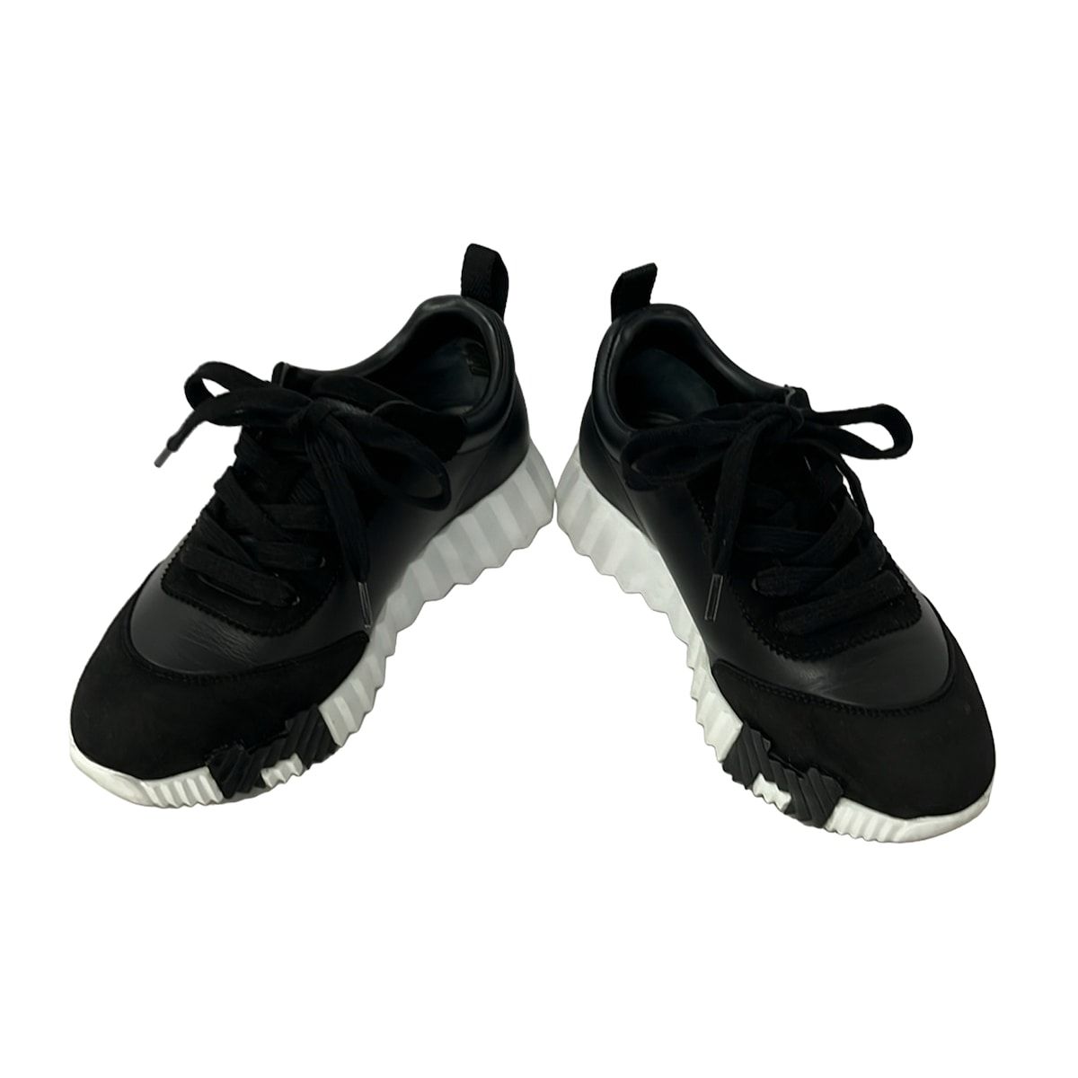 Hermes Sneakers 345 Black White Leather — view 2