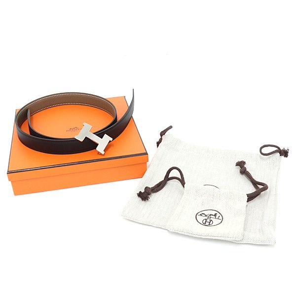Hermes Belt Buckle Mini Constance & Leather 24 Black Etoupe 70 — view 6