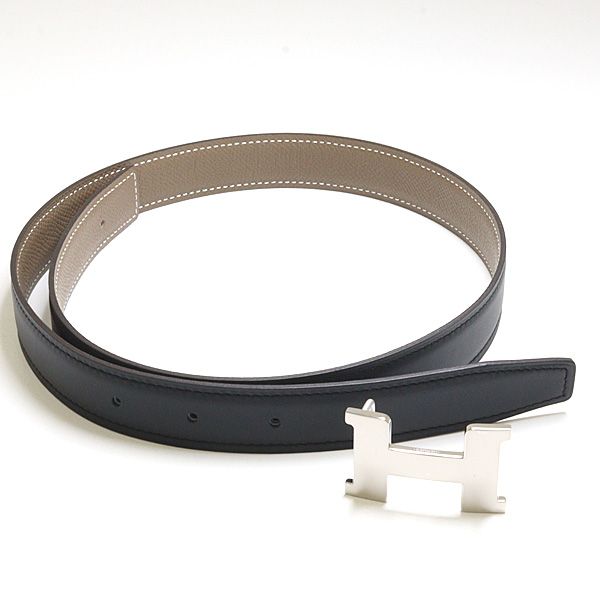 Hermes Belt Buckle Mini Constance & Leather 24 Black Etoupe 70 — view 2