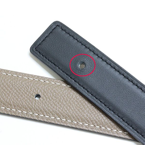 Hermes Belt Buckle Mini Constance & Leather 24 Black Etoupe 70 — view 5