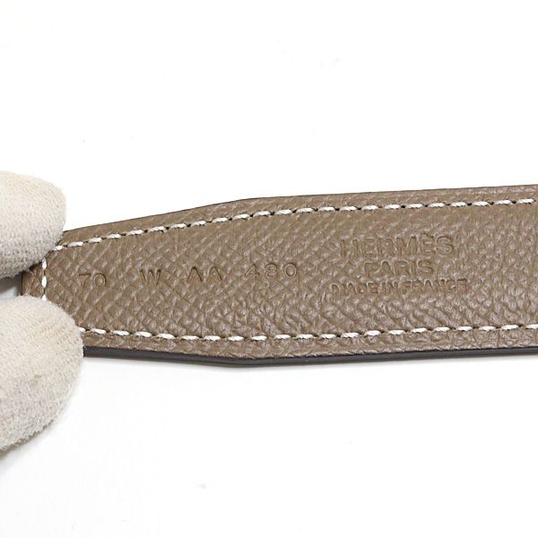 Hermes Belt Buckle Mini Constance & Leather 24 Black Etoupe 70 — view 4