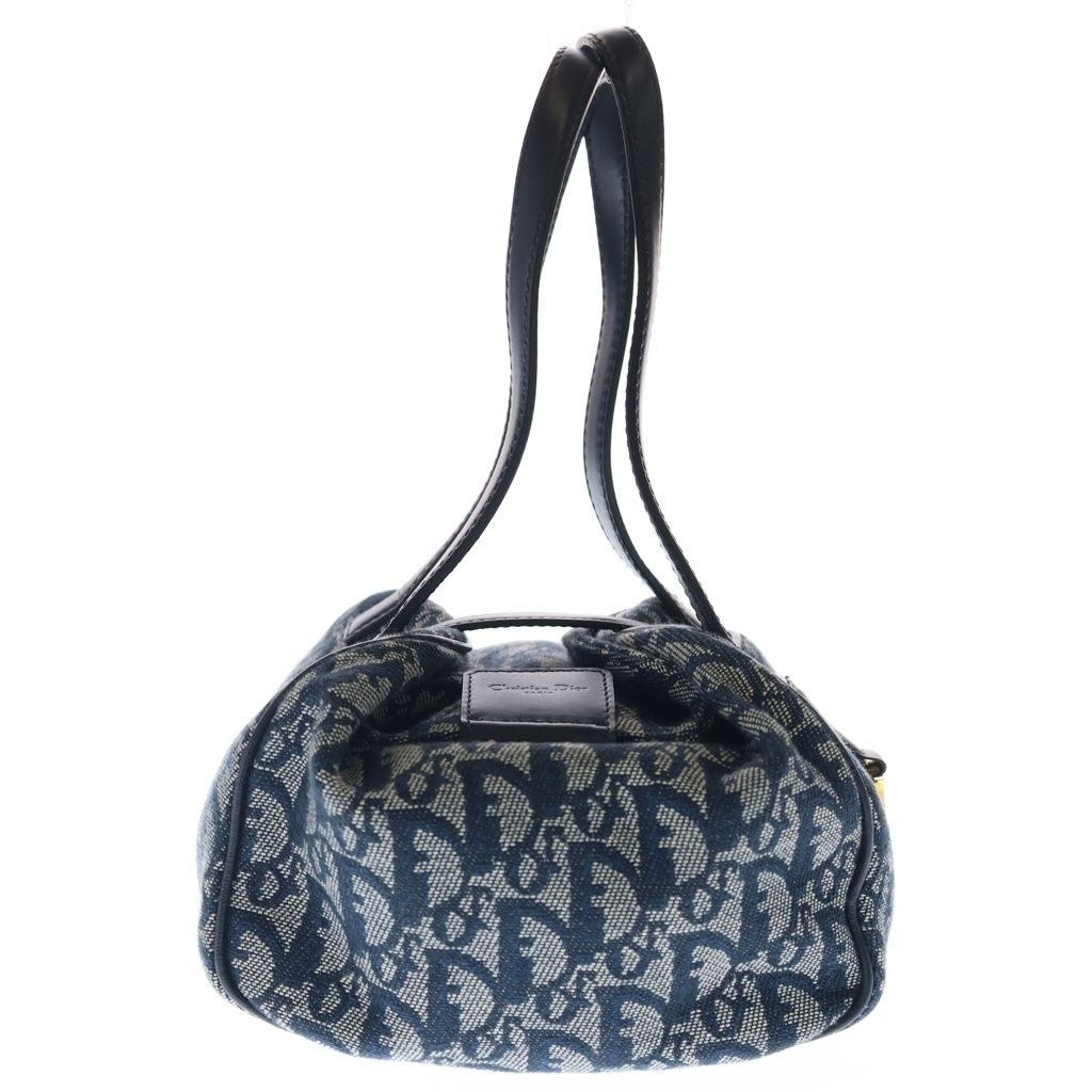 Dior Trotter Oblique Allover D Canvas Leather Jacquard Handbag Navy — view 3