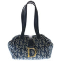 Dior Trotter Oblique Allover D Canvas Leather Jacquard Handbag Navy
