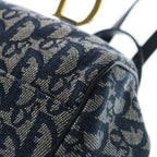 Dior Trotter Oblique Allover D Canvas Leather Jacquard Handbag Navy — view 5