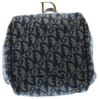 Dior Trotter Oblique Allover D Canvas Leather Jacquard Handbag Navy — view 4