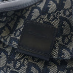 Dior Trotter Oblique Allover D Canvas Leather Jacquard Handbag Navy — view 7