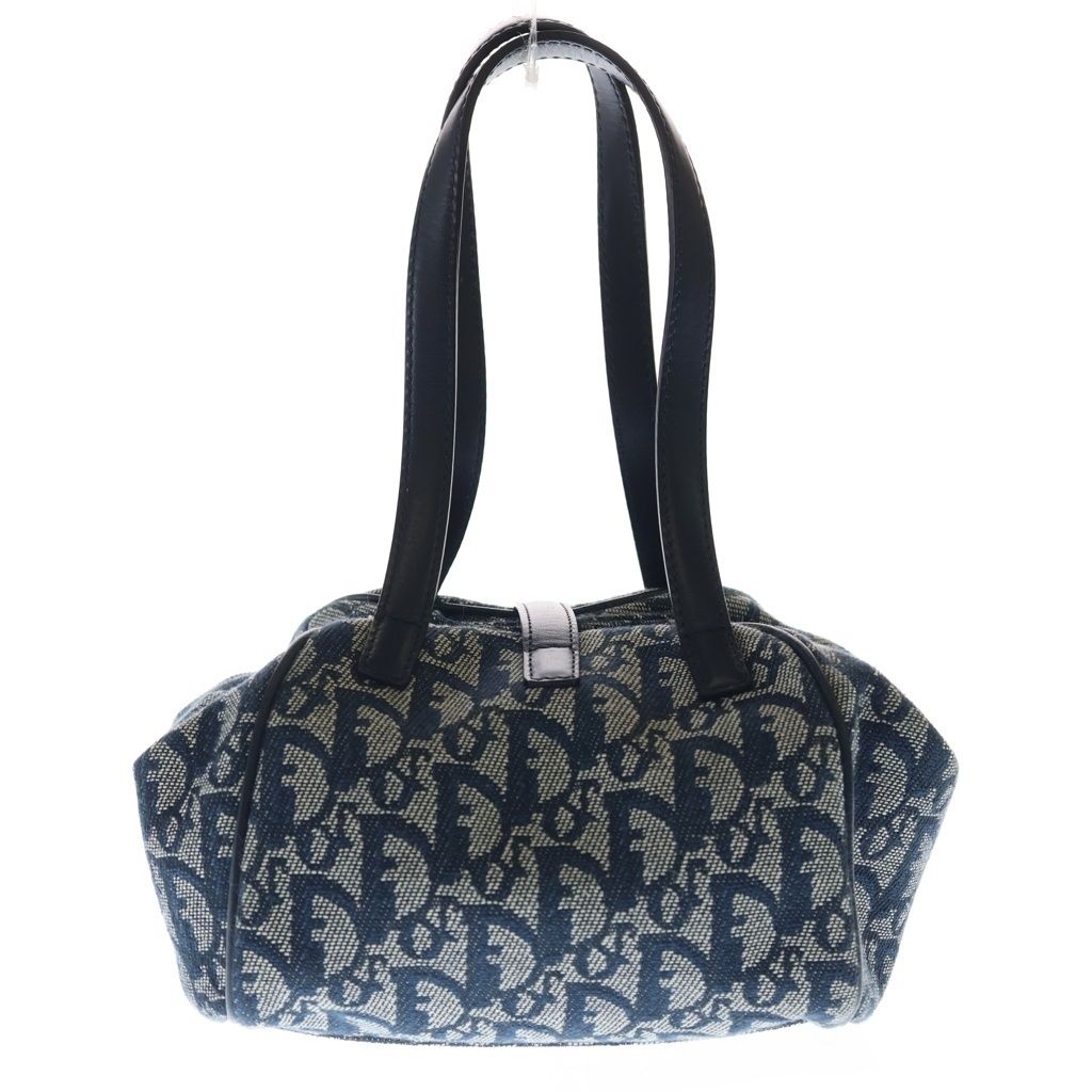 Dior Trotter Oblique Allover D Canvas Leather Jacquard Handbag Navy — view 2