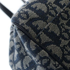 Dior Trotter Oblique Allover D Canvas Leather Jacquard Handbag Navy — view 6