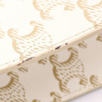 Celine Triomphe Vertical Cover Mini Shoulder Bag White Brown Leather Gold — view 6