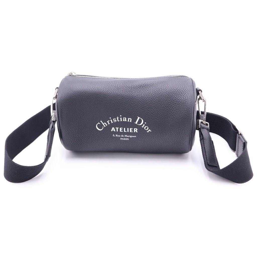 Dior Atelier Lola Shoulder Bag Black Leather Silver