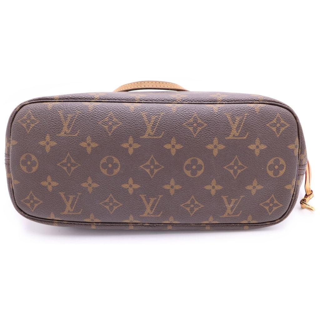 Louis Vuitton Monogram Neverfull PM Tote Brown Leather Gold — view 4