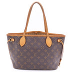 Louis Vuitton Monogram Neverfull PM Tote Brown Leather Gold — view 2