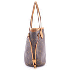 Louis Vuitton Monogram Neverfull PM Tote Brown Leather Gold — view 3