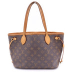 Louis Vuitton Monogram Neverfull PM Tote Brown Leather Gold