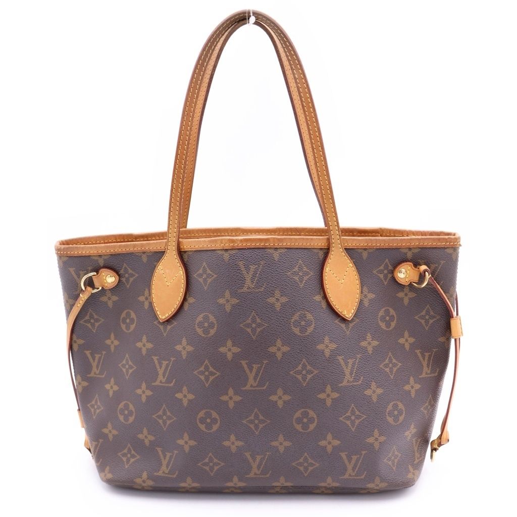 Louis Vuitton Monogram Neverfull PM Tote Brown Leather Gold