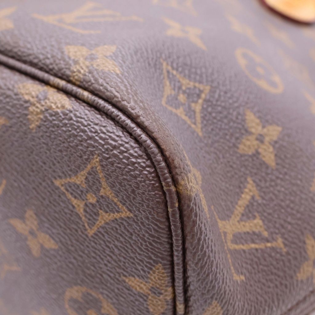 Louis Vuitton Monogram Neverfull PM Tote Brown Leather Gold — view 5