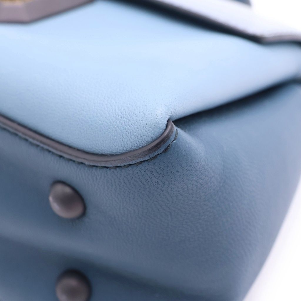 Bottega Veneta Piazza 2-Way Mini Shoulder Bag Light Blue Bicolor Leather Gold — view 5