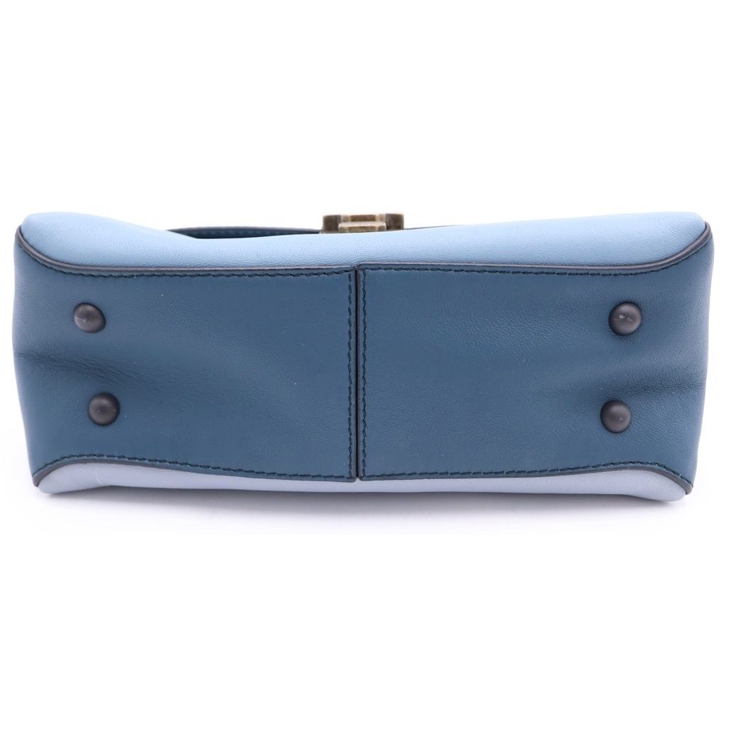 Bottega Veneta Piazza 2-Way Mini Shoulder Bag Light Blue Bicolor Leather Gold — view 4