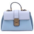 Bottega Veneta Piazza 2-Way Mini Shoulder Bag Light Blue Bicolor Leather Gold